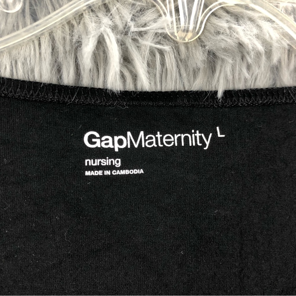 Gap Maternity Shirt Nursing Womens Large Black Vneck Top Shirt - Picture 3 of 7